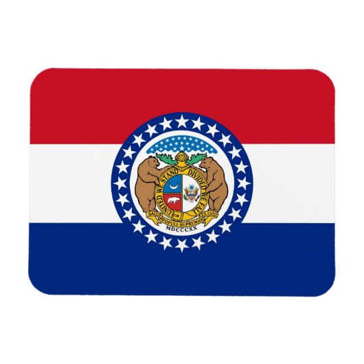 Magnet Flexible Aimant souple patriotique avec drapeau du Missouri (Horizontal)