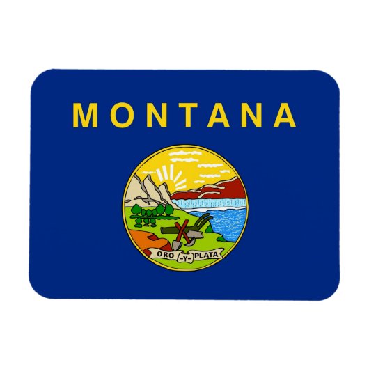 Magnet Flexible Aimant souple patriotique avec drapeau du Montana (Horizontal)
