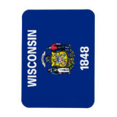 Magnet Flexible Aimant souple patriotique, drapeau de l'État du Wi (Vertical)