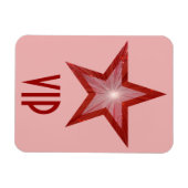 Magnet Flexible Aimant souple "VIP" Red Star rose (Horizontal)