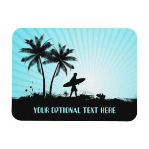 Magnet Flexible Aimant texte personnalisé Plage Surfer