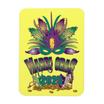 Aimant Tri-Feather Mardi Gras 2025