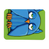 Magnet Flexible Aimant vert Premium Aqua Owl (Horizontal)