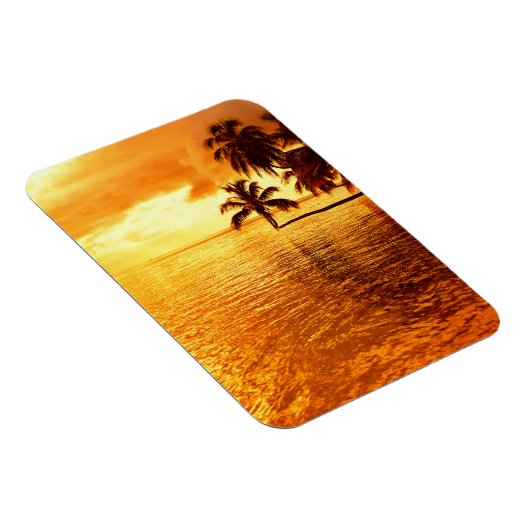 Magnet Flexible Aimant vertical couché de soleil sur palmier horiz (Côté Droit)