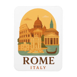 Magnet Flexible Aimant Vintage Rome Colosseum & Panthéon – Italie