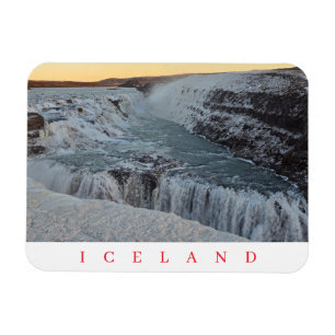 Magnet Flexible Aimant vue d'hiver de la cascade Gullfoss en Islan