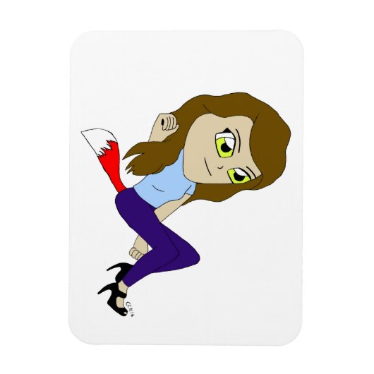 Magnet Flexible aimante fille chibi foxy (Vertical)