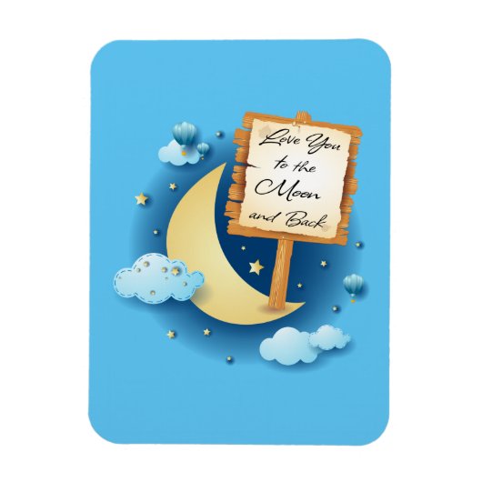 Magnet Flexible Aimez-vous à la Lune et retour (Vertical)