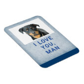 Magnet Flexible Aimez-vous l'homme, bleu clair personnalisé chien (Côté Droit)