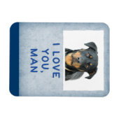 Magnet Flexible Aimez-vous l'homme, bleu clair personnalisé chien (Horizontal)