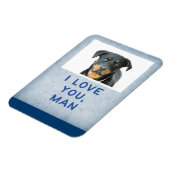 Magnet Flexible Aimez-vous l'homme, bleu clair personnalisé chien (Côté Gauche)