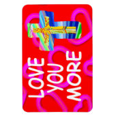 Magnet Flexible Aimez-vous plus Croix chrétienne (Vertical)