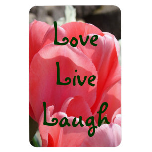 Magnet Flexible Aimons la vie et rions aimants Tulipes Roses Flora