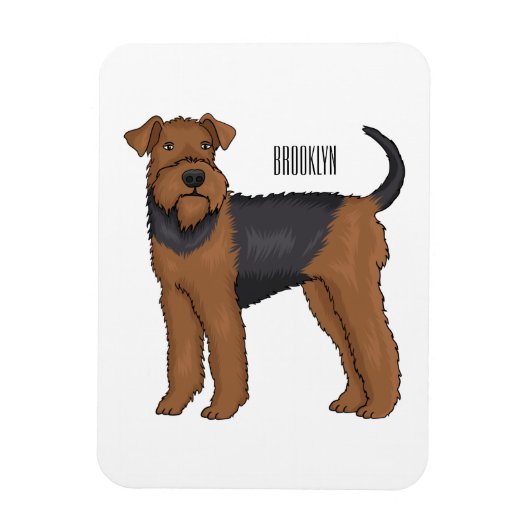 Magnet Flexible Airedale terrier dog cartoon (Vertical)