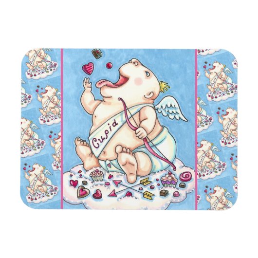 MAGNET FLEXIBLE AJOUTÉ À L'AMOUR BÉBÉ FUNNY CUPID, CHOCOLATE CANDY (Horizontal)