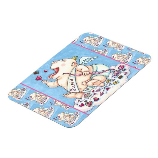 MAGNET FLEXIBLE AJOUTÉ À L'AMOUR BÉBÉ FUNNY CUPID, CHOCOLATE CANDY (Côté Gauche)