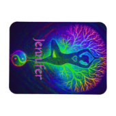 Magnet Flexible Ajouter un nom | Arbre de Yoga (Horizontal)