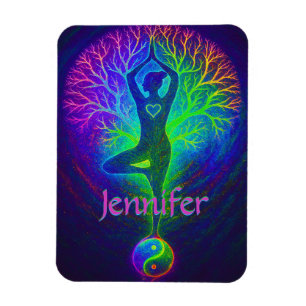 Magnet Flexible Ajouter un nom Arbre de Yoga