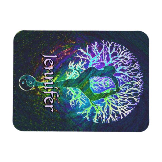 Magnet Flexible Ajouter un nom | Yoga Tree (Horizontal)