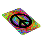 Magnet Flexible Ajouter une image avec le symbole de paix noir (Côté Droit)