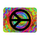 Magnet Flexible Ajouter une image avec le symbole de paix noir (Horizontal)