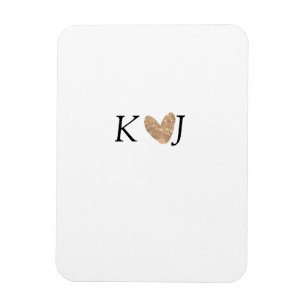 Magnet Flexible Ajouter une lettre de nom mariage or coeur parties