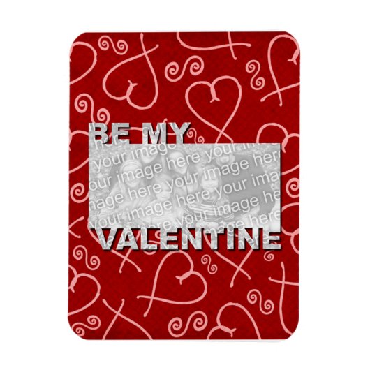 Magnet Flexible AJOUTER Votre Photo Be My Valentine Frame - Red He (Vertical)