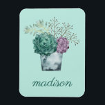 Magnet Flexible Ajoutez votre nom | Collection Plante Happiness |<br><div class="desc">Profitez de ce motif succulent et créatif sur un produit ou une pièce murale pour mettre en valeur et ajouter au monde qui vous entoure. Artiste : Grace Popp</div>