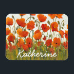 Magnet Flexible Ajoutez votre nom | Rangées de pavots I<br><div class="desc">Floral</div>