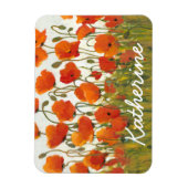 Magnet Flexible Ajoutez votre nom | Rangées de pavots I (Vertical)