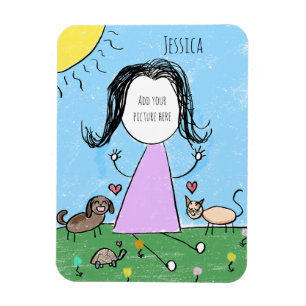 Magnet Flexible Ajoutez votre propre image Joli dessin bonhomme