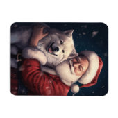 Magnet Flexible Akita avec Noël du Père Noël (Horizontal)