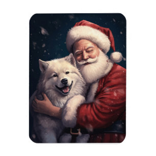 Magnet Flexible Akita avec Noël du Père Noël