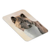 Magnet Flexible Akita Peinture - Cute Original Chien Art (Côté Droit)