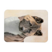 Magnet Flexible Akita Peinture - Cute Original Chien Art (Horizontal)