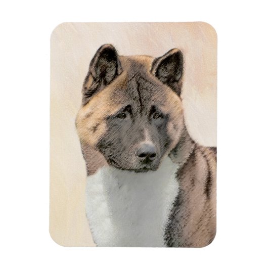 Magnet Flexible Akita Peinture - Cute Original Chien Art (Vertical)