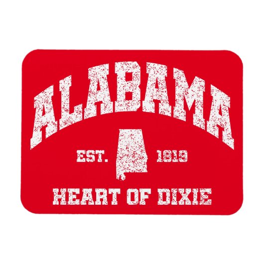 Magnet Flexible Alabama, Coeur de Dixie (Horizontal)
