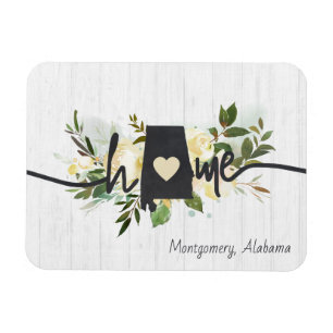 Magnet Flexible Alabama État Personnalisé Votre Ville Maison Rusti