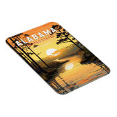 Magnet Flexible Alabama Travel Art Vintage (Côté Droit)