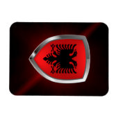 Magnet Flexible Albanie Emblème métallique (Horizontal)
