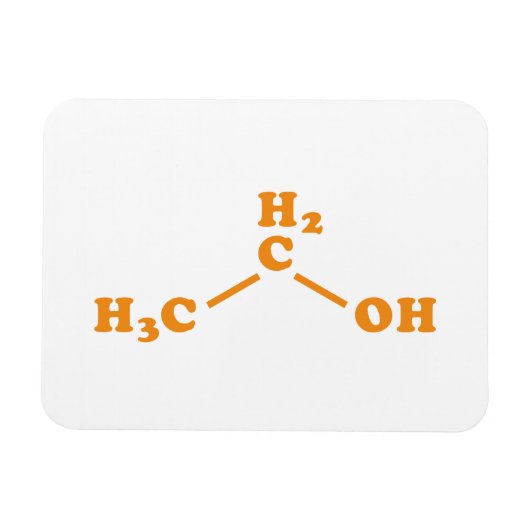Magnet Flexible Alcool Éthanol Formule chimique moléculaire (Horizontal)