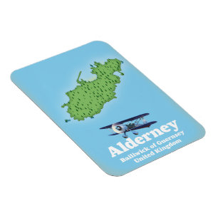 Magnet Flexible Alderney Bailiwick de Guernesey Carte du Royaume-U