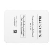 Magnet Flexible Alerte d'allergie alimentaire ajouter le nom des a (Horizontal)