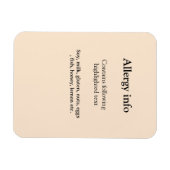 Magnet Flexible Alerte d'allergie alimentaire ajouter le nom du te (Horizontal)