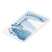 Magnet Flexible Alexandria Lighthouse Coastal Scene Travel (Côté Gauche)