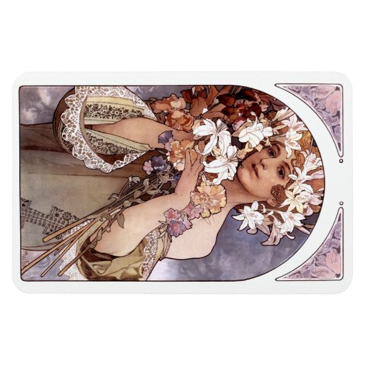 Magnet Flexible Alfons Mucha : Fleur (Horizontal)