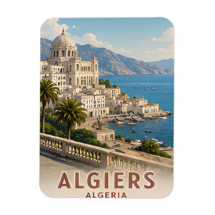 Magnet Flexible Alger Algérie Côte méditerranéenne et Casbah 🗺️