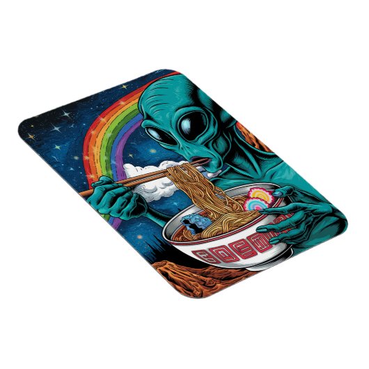 Magnet Flexible Alien Mangeant des nouilles (Côté Droit)