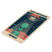 Magnet Flexible Alien UFO de texte personnalisé (Côté Gauche)