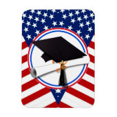 Magnet Flexible All American Grad - Rouge Blanc & Bleu sur étoiles (Vertical)